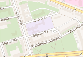 Omská v obci Praha - mapa ulice