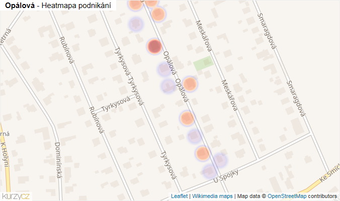 Mapa Opálová - Firmy v ulici.