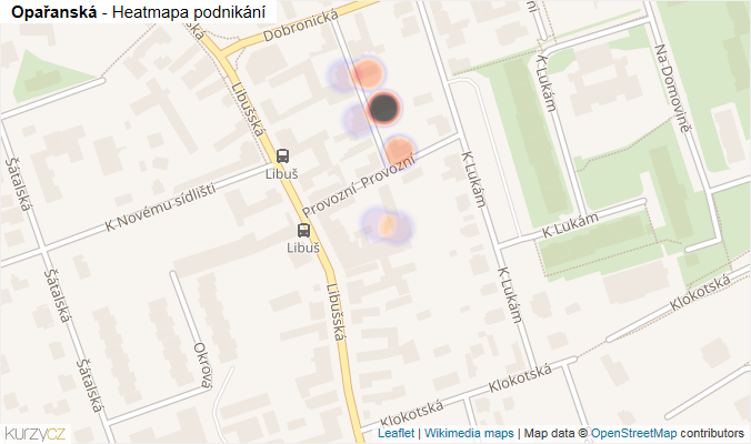 Mapa Opařanská - Firmy v ulici.
