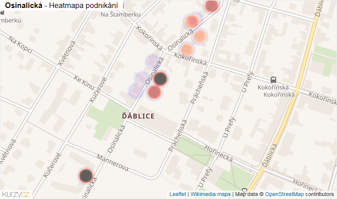 Mapa Osinalická - Firmy v ulici.
