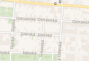 Ostravická v obci Praha - mapa ulice