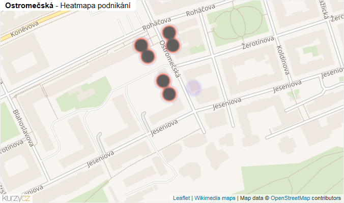 Mapa Ostromečská - Firmy v ulici.