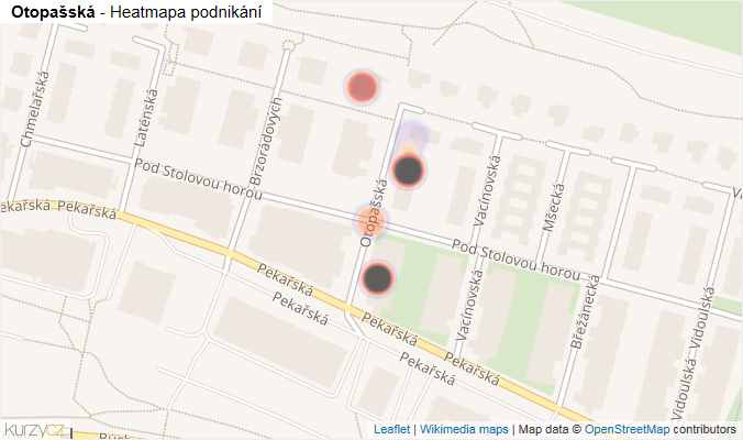 Mapa Otopašská - Firmy v ulici.