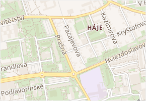 Pacajevova v obci Praha - mapa ulice