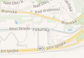 Pálkařská v obci Praha - mapa ulice