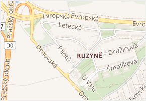 Parašutistů v obci Praha - mapa ulice