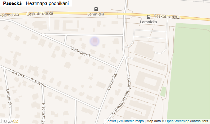 Mapa Pasecká - Firmy v ulici.