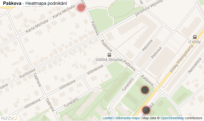Mapa Paškova - Firmy v ulici.