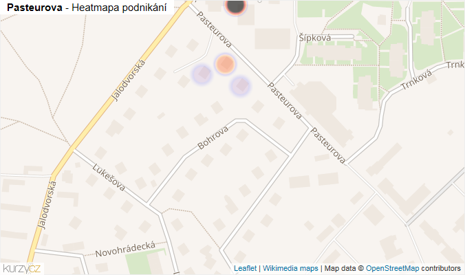 Mapa Pasteurova - Firmy v ulici.