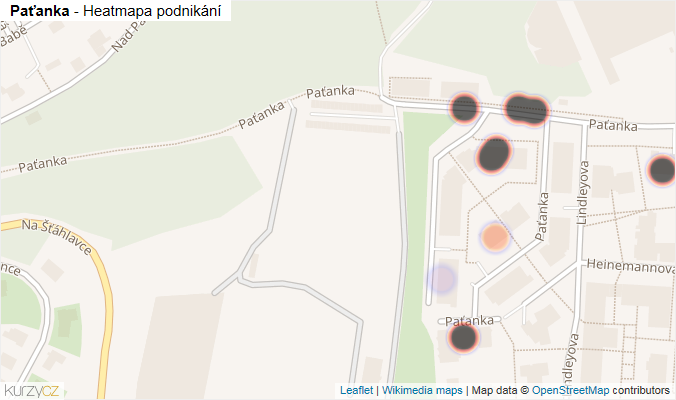Mapa Paťanka - Firmy v ulici.