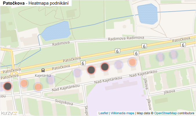 Mapa Patočkova - Firmy v ulici.