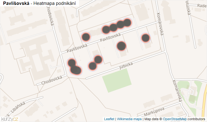 Mapa Pavlišovská - Firmy v ulici.