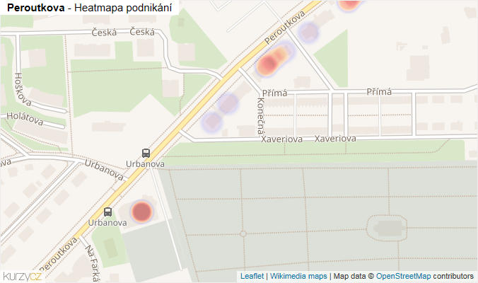 Mapa Peroutkova - Firmy v ulici.