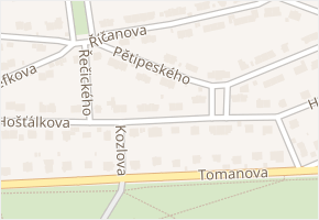 Pětipeského v obci Praha - mapa ulice