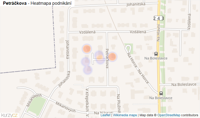 Mapa Petráčkova - Firmy v ulici.