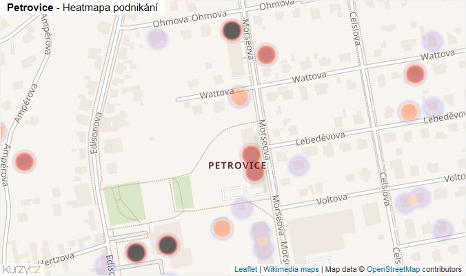 Mapa Petrovice - Firmy v části obce.
