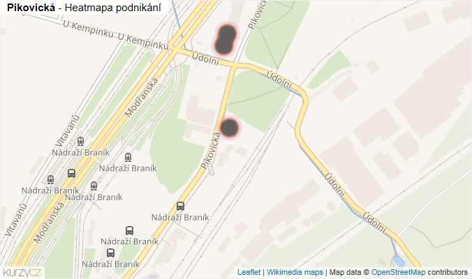Mapa Pikovická - Firmy v ulici.