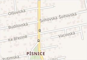 Písnice v obci Praha - mapa části obce