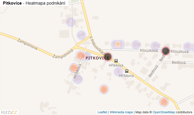 Mapa Pitkovice - Firmy v části obce.