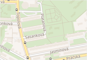 Platanová v obci Praha - mapa ulice