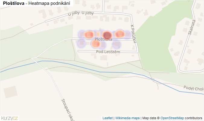 Mapa Ploštilova - Firmy v ulici.