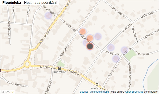 Mapa Ploučnická - Firmy v ulici.