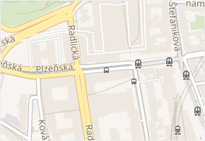 Plzeňská v obci Praha - mapa ulice