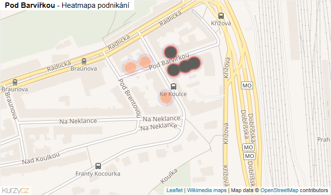 Mapa Pod Barvířkou - Firmy v ulici.