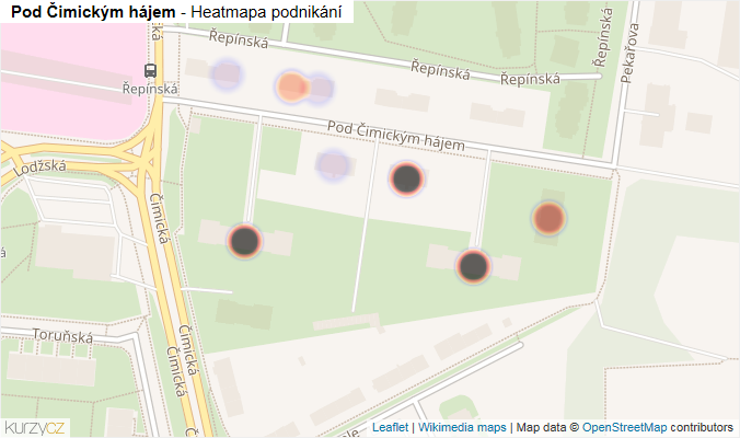 Mapa Pod Čimickým hájem - Firmy v ulici.