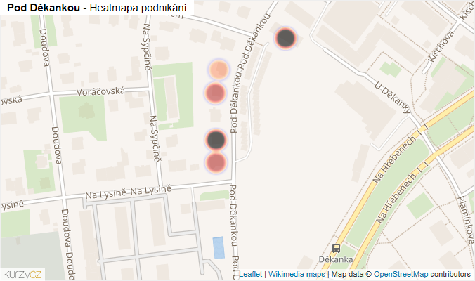 Mapa Pod Děkankou - Firmy v ulici.
