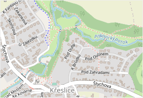 Pod duby v obci Praha - mapa ulice