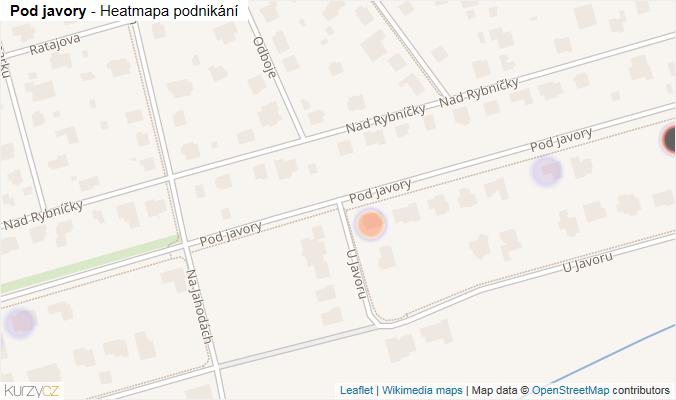 Mapa Pod javory - Firmy v ulici.