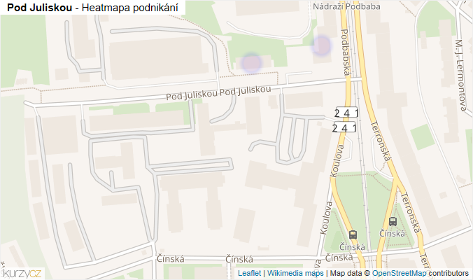 Mapa Pod Juliskou - Firmy v ulici.
