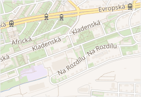 Pod Kladenskou silnicí v obci Praha - mapa ulice