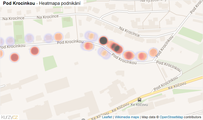 Mapa Pod Krocínkou - Firmy v ulici.