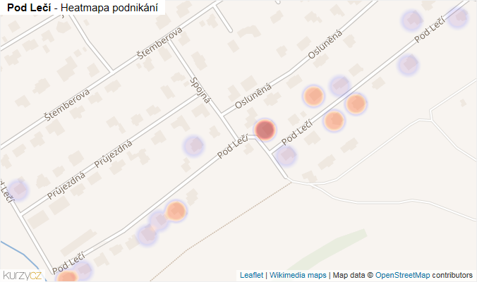 Mapa Pod Lečí - Firmy v ulici.