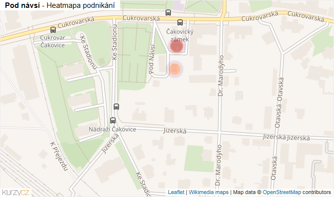 Mapa Pod návsí - Firmy v ulici.
