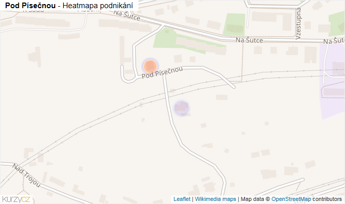 Mapa Pod Písečnou - Firmy v ulici.