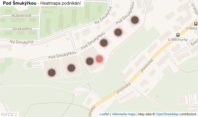 Mapa Pod Šmukýřkou - Firmy v ulici.