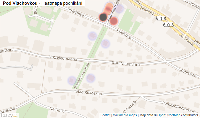 Mapa Pod Vlachovkou - Firmy v ulici.