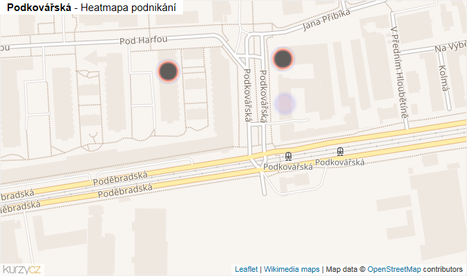 Mapa Podkovářská - Firmy v ulici.