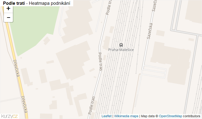 Mapa Podle trati - Firmy v ulici.