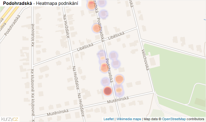 Mapa Podohradská - Firmy v ulici.