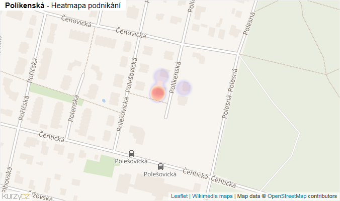 Mapa Políkenská - Firmy v ulici.