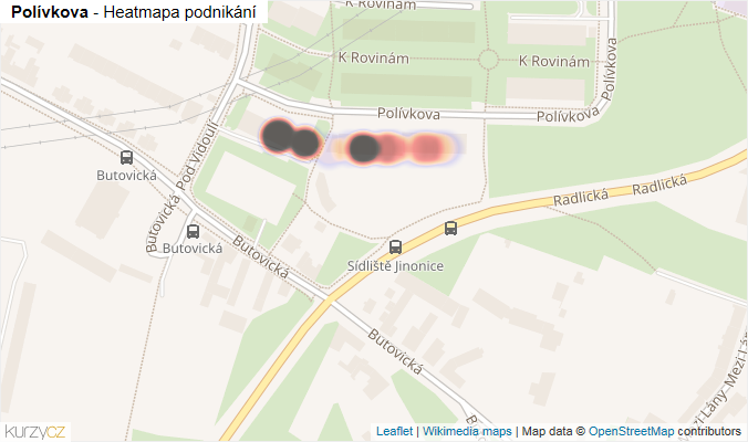 Mapa Polívkova - Firmy v ulici.
