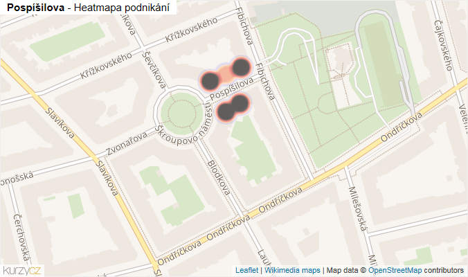 Mapa Pospíšilova - Firmy v ulici.