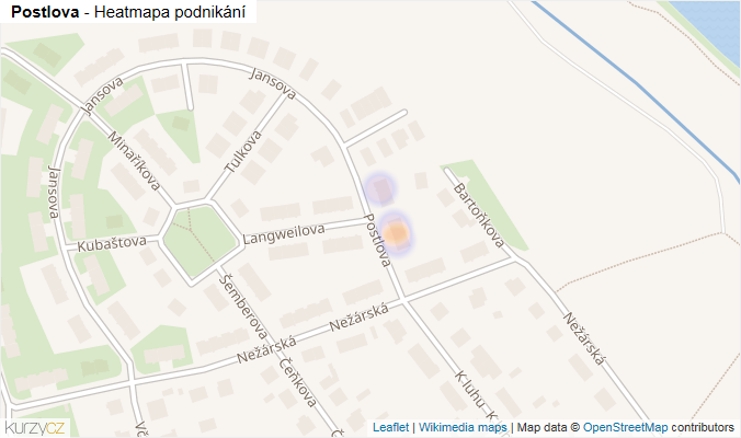 Mapa Postlova - Firmy v ulici.