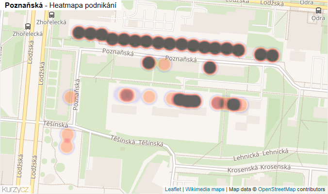 Mapa Poznaňská - Firmy v ulici.