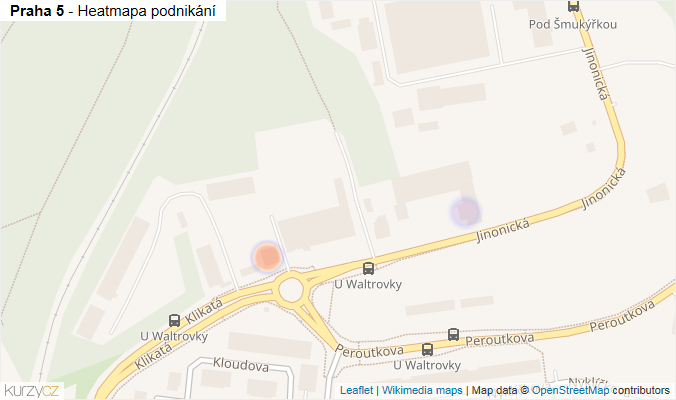 Mapa Praha 5 - Firmy v městské části.