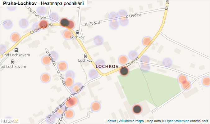 Mapa Praha-Lochkov - Firmy v městské části.